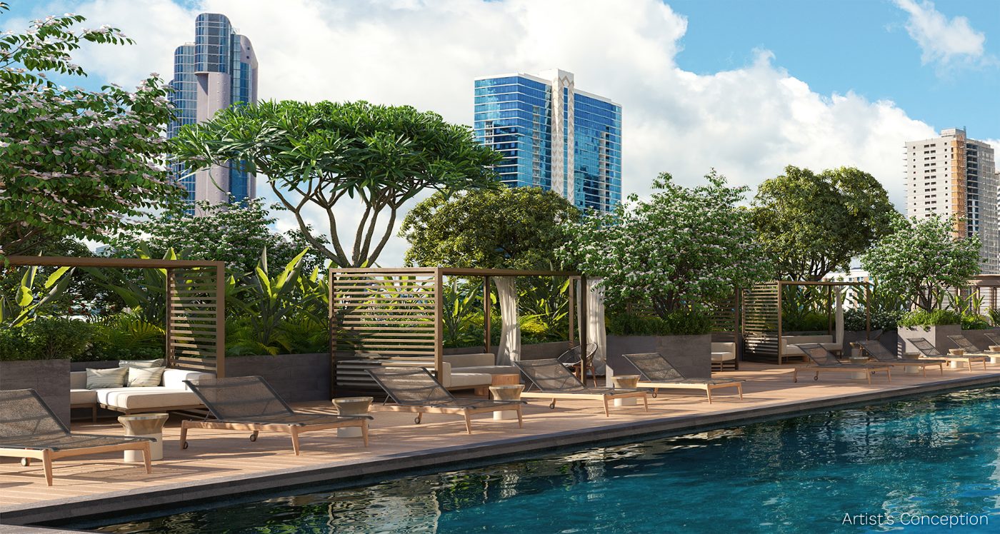 Pool and poolside lounge